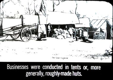 Slide - DIGGERS & MINING. STORES AT THE DIGGINGS, c1850s