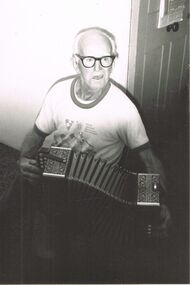 Photograph - PETER ELLIS COLLECTION: MAN PLAYING ACCORDION, 22nd December, 1982