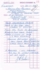 Document - BERT GRAHAM COLLECTION: BENDIGO EAST PROGRESS ASSOCIATRION, 23/11/1990