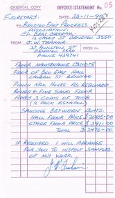 Document - BERT GRAHAM COLLECTION: BENDIGO EAST PROGRESS ASSOCIATRION, 23/11/1990