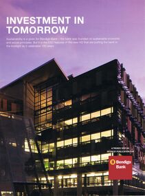 Document - BENDIGO BANK 150 YEARS SERVICE NEW BUILDING BROCHURE, 2008