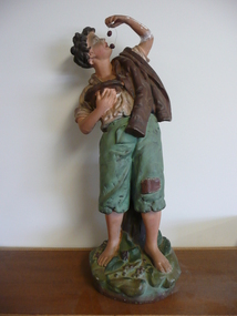 Decorative object - PLASTER STATUE BOY EATING CHERRIES