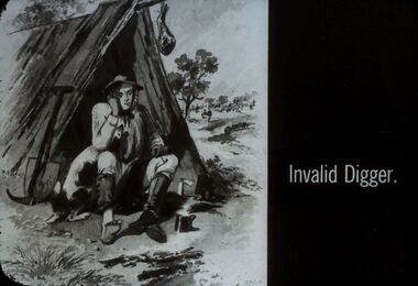 Slide - DIGGERS & MINING. THE GOLD LICENCE, c1860s