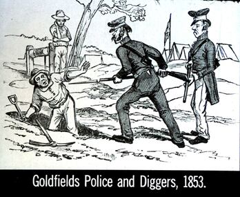 Slide - DIGGERS & MINING. THE GOLD LICENCE, c1853