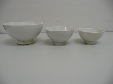 Functional object - THREE WHITE CHINA BOWLS
