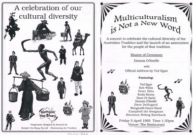 Document - PETER ELLIS COLLECTION: MULTICULTURALISM IS NOT A NEW WORD, 5th April, 1995