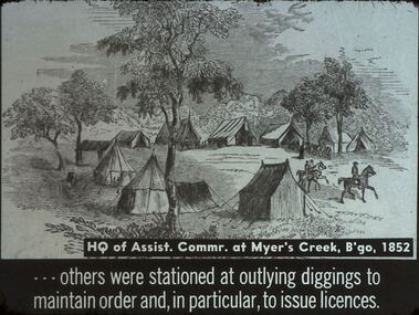 Slide - DIGGERS & MINING. THE GOLD LICENCE, c1852