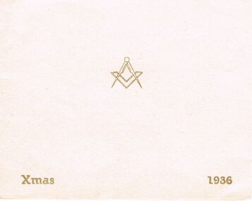 Document - LODGE COLLECTION: ZENITH LODGE NO.52 BENDIGO XMAS CARD 1936