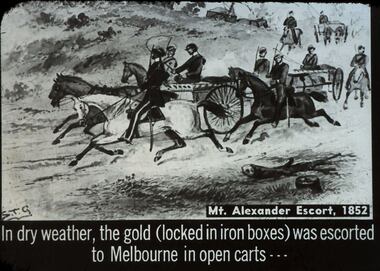 Slide - DIGGERS & MINING. THE GOLD LICENCE, c1852