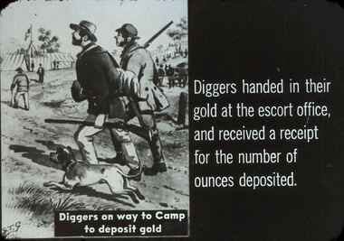 Slide - DIGGERS & MINING. THE GOLD LICENCE, c1850s