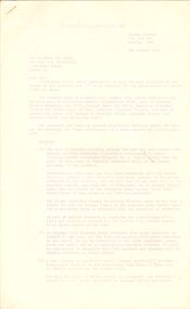 Document - PETER ELLIS COLLECTION: LETTER, 4th October, 1976