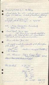 Document - PETER ELLIS COLLECTION: NOTES WRITTEN BY PETER ELLIS