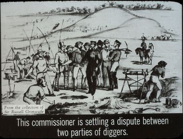 Slide - DIGGERS & MINING. THE GOLD LICENCE, c1850