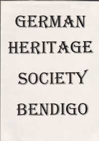 Document - GERMAN HERITAGE SOCIETY COLLECTION: IDENTIFICATION SIGNAGE