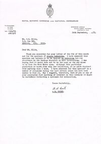 Document - PETER ELLIS COLLECTION: LETTER, 24th September, 1973