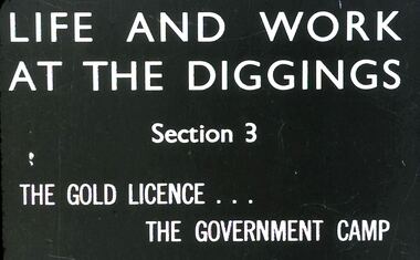 Slide - DIGGERS & MINING. THE GOLD LICENCE, c1850s