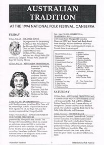 Document - PETER ELLIS COLLECTION: AUSTRALIAN TRADITION NEWSLETTER