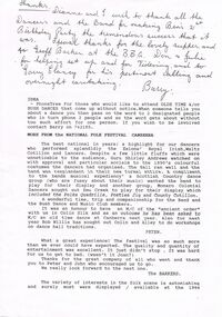 Document - PETER ELLIS COLLECTION: NEWSLETTER