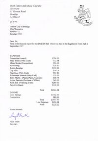 Document - PETER ELLIS COLLECTION: FINANCIAL REPORT, 20th March,1998