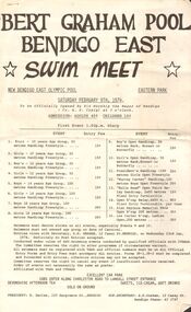 Document - BERT GRAHAM COLLECTION: BERT GRAHAM POOL, 9 Feb 1974