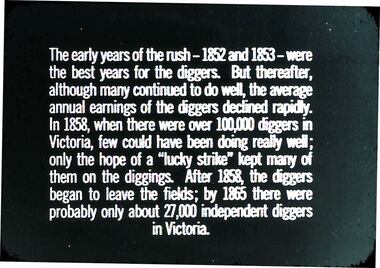 Slide - DIGGERS & MINING. THE DIGGINGS THE DIGGERS, c1852