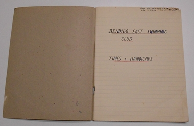 Document - BERT GRAHAM COLLECTION: BENDIGO EAST SWIMMING CLUB, 1949-1950