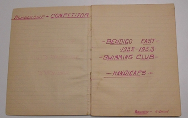 Document - BERT GRAHAM COLLECTION: SWIMMING CLUB EAST, 1952-1953