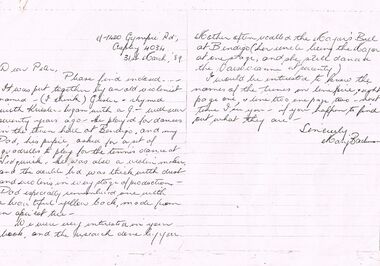 Document - PETER ELLIS COLLECTION: LETTER, 31st March, 1989
