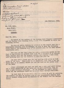 Document - BERT GRAHAM COLLECTION: BENDIGO EAST PROGRESS ASSOCIATION, 4/2/1954 - 28/5/1993
