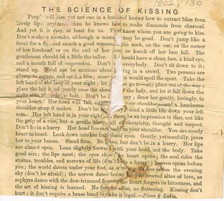 Document - MERLE BUSH COLLECTION: THE SCIENCE OF KISSING