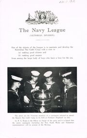 Document - MERLE BUSH COLLECTION: THE NAVY LEAGUE RELATED MATERIAL OF MERLE BUSH, July, 1952