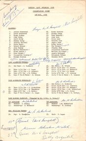 Document - BERT GRAHAM COLLECTION: BENDIGO EAST SWIMMING CLUB, 1 May 1976