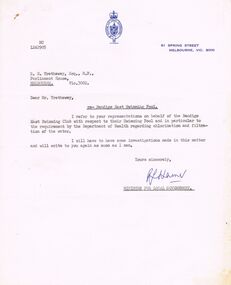 Document - BERT GRAHAM COLLECTION: BENDIGO EAST SWIMMING POOL, 1968 - 1976