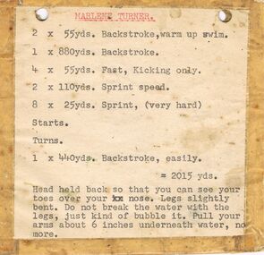 Document - BERT GRAHAM COLLECTION: BENDIGO SWIMMING CLUB