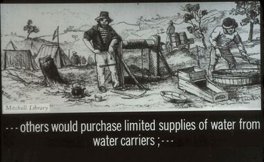 Slide - DIGGERS & MINING. GETTING THE GOLD, c1850s