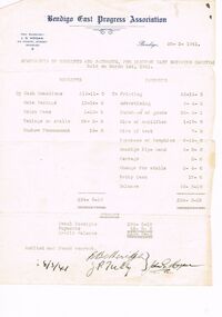 Document - BERT GRAHAM COLLECTION: BENDIGO EAST PROGRESS ASSOCIATION, 1941 - 1982
