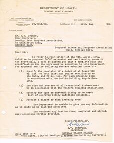 Document - BERT GRAHAM COLLECTION: BENDIGO EAST PROGRESS ASSOCIATION, 14/5/1954- 12/6/1984