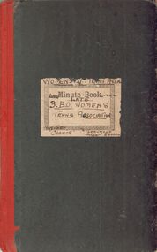 Book - DERRICK COLLECTION: 3BO WOMENS' TENNIS ASSOCIATION MINUTE BOOK