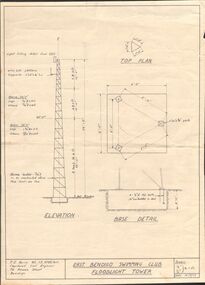 Document - BERT GRAHAM COLLECTION: PLAN OF FLOODLIGHT TOWER, 14/8/1962
