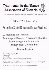 Document - PETER ELLIS COLLECTION: FOLK DANCE AND MUSIC ADVERTISEMENTS, 12th June, 1995