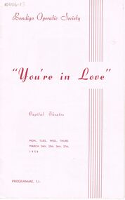 Document - VIKKI SPICER COLLECTION: BENDIGO OPERATIC SOCIETY PROGRAMME BOOKLET, March, 1958