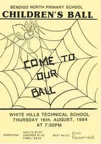 Document - PETER ELLIS COLLECTION: CHILDREN'S BALL, 16th August, 1984