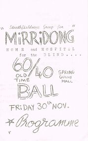 Document - PETER ELLIS COLLECTION: MIRRIDONG HOME AND HOSPITAL BALL