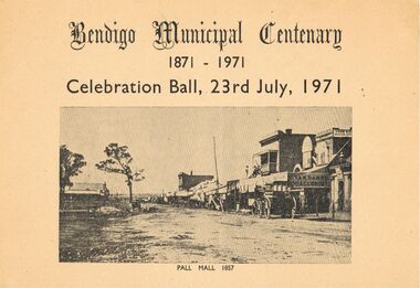 Document - PETER ELLIS COLLECTION: BENDIGO MUNICIPAL CENTENARY