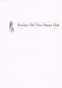 Document - PETER ELLIS COLLECTION: BENDIGO OLD TIME DANCE CLUB