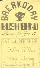 Document - PETER ELLIS COLLECTION: BREAK O'DAY BUSH BAND