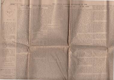 Newspaper - THE ARGUS 18/9/1915