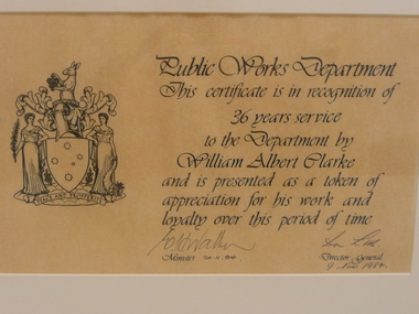 Document - CLARKE CERTIFICATE OF APPRECIATION, 1984