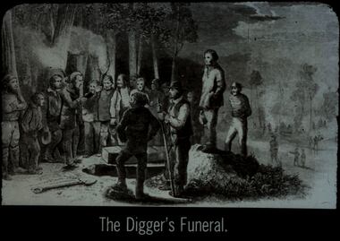 Slide - DIGGERS & MINING. GETTING THE GOLD, c1855