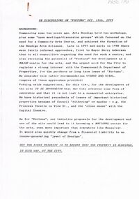 Document - MERLE HALL COLLECTION: ARTS BENDIGO: RE DISCUSSION ON ''FORTUNA'' OCT 15TH 1999
